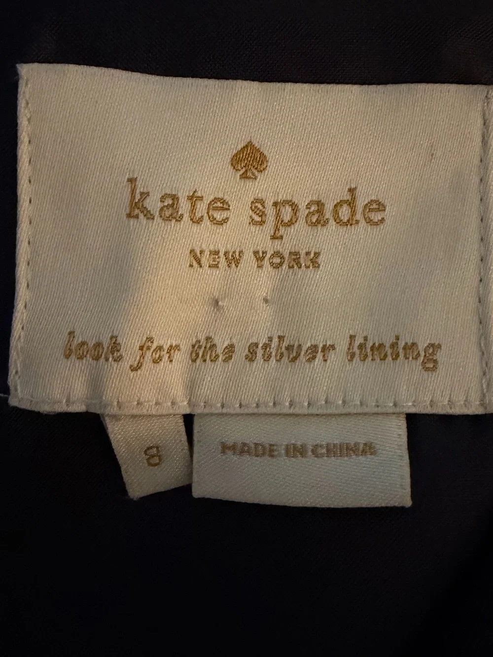 Kate Spade Navy with light Pink Polka Dot Dress size 8